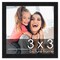 3x3 Black Wood Picture Square Frame - UV Acrylic, Foam Board Backing, Hanging Hardware